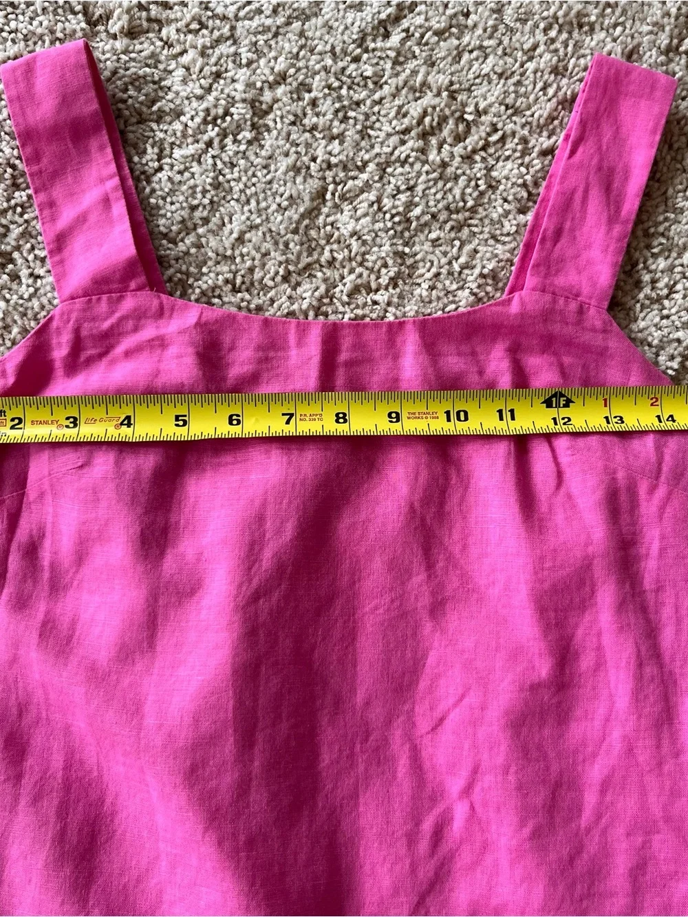 J Crew Linen‎ Blend Squareneck Tank Top XXS Pink Vacation Summer Coastal NWT